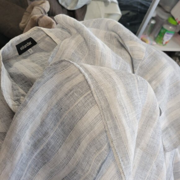 Eskandar European Designer Tunic Dress in 100% Linen Striped - Picture 14 of 16